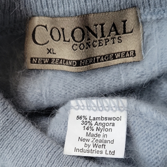 Colonial Consepts New Zeland Wool Angora Women's Light Blue Sweater Size XL - Picture 7 of 8